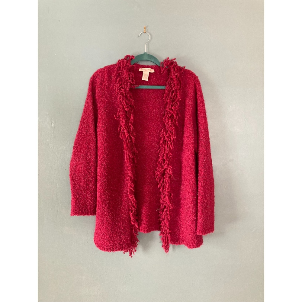 C.L.O.T.H.E.S hot pink fringe cardigan size 1x